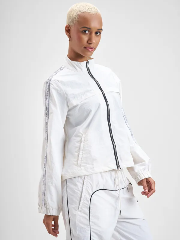 Street By Tokyo Talkies Women White Open Front Jacket