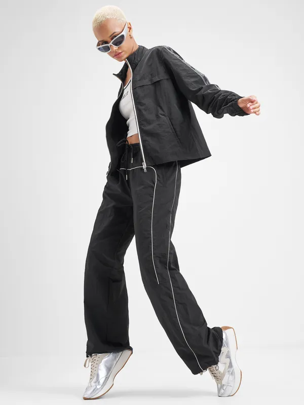 Street By Tokyo Talkies Women Black Open Front Jacket