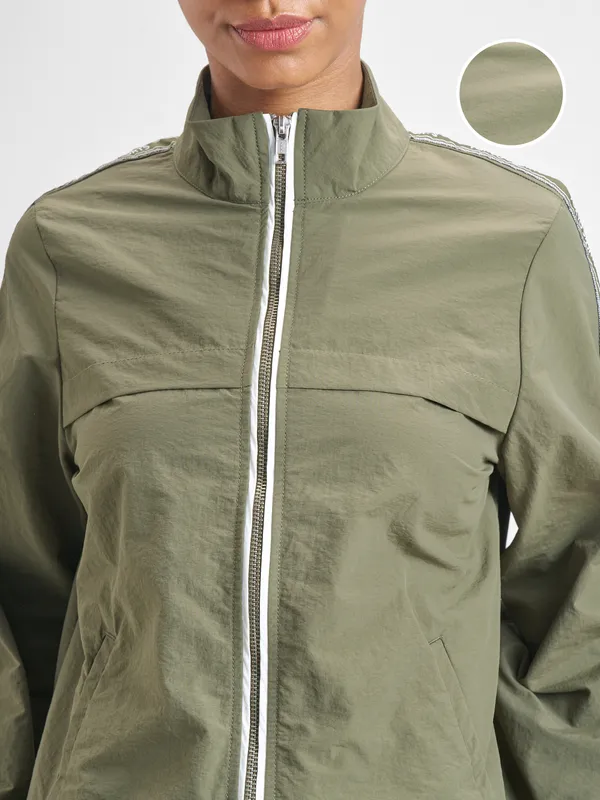 Street By Tokyo Talkies Women Green Open Front Jacket