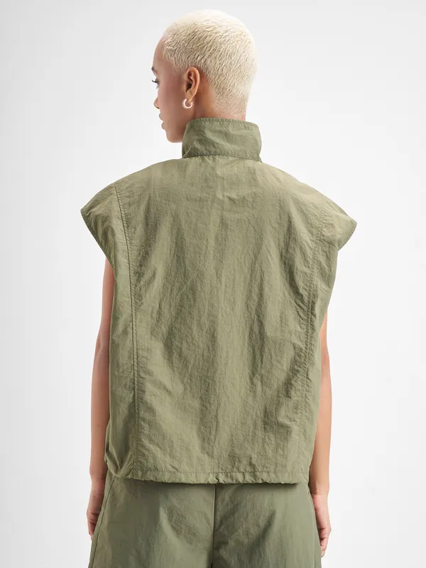 Street By Tokyo Talkies Women Green Open Front Jacket