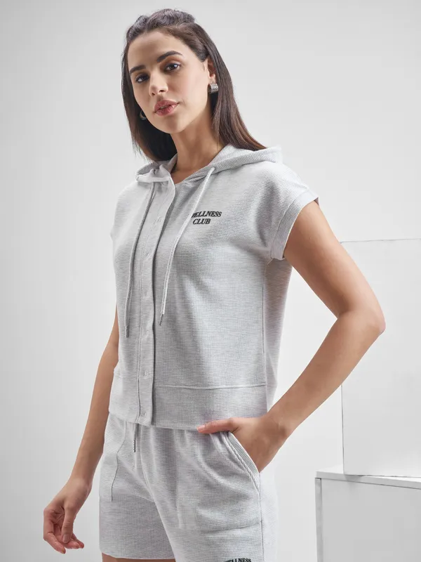 Street By Tokyo Talkies Women Grey Open Front Jacket