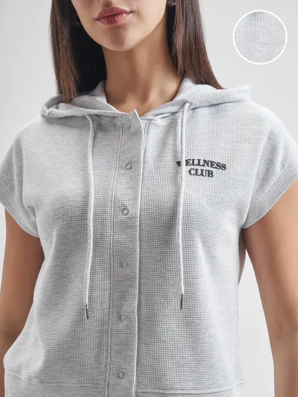 Street By Tokyo Talkies Women Grey Open Front Jacket