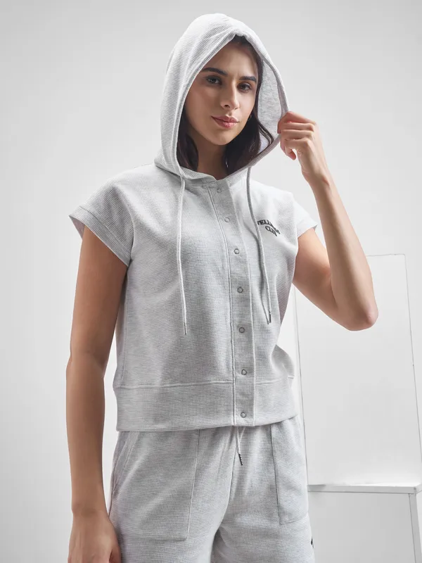 Street By Tokyo Talkies Women Grey Open Front Jacket