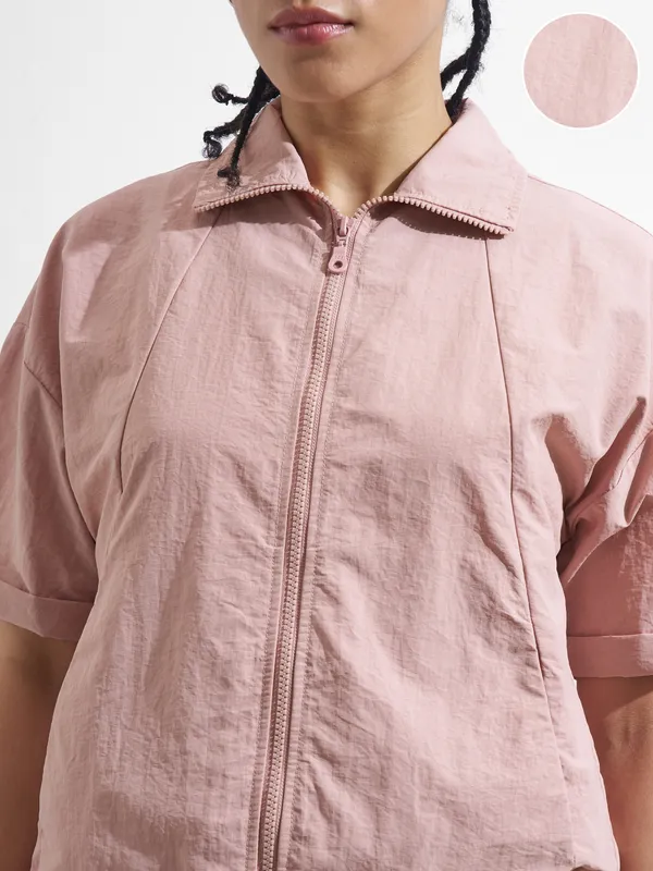 Street By Tokyo Talkies Women Pink Open Front Jacket