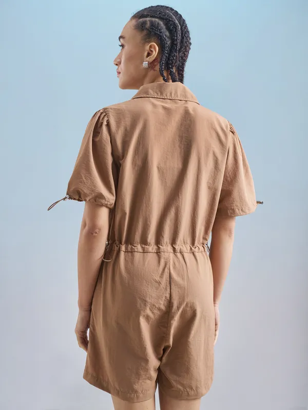 Street By Tokyo Talkies Women Brown Solid Jumpsuit