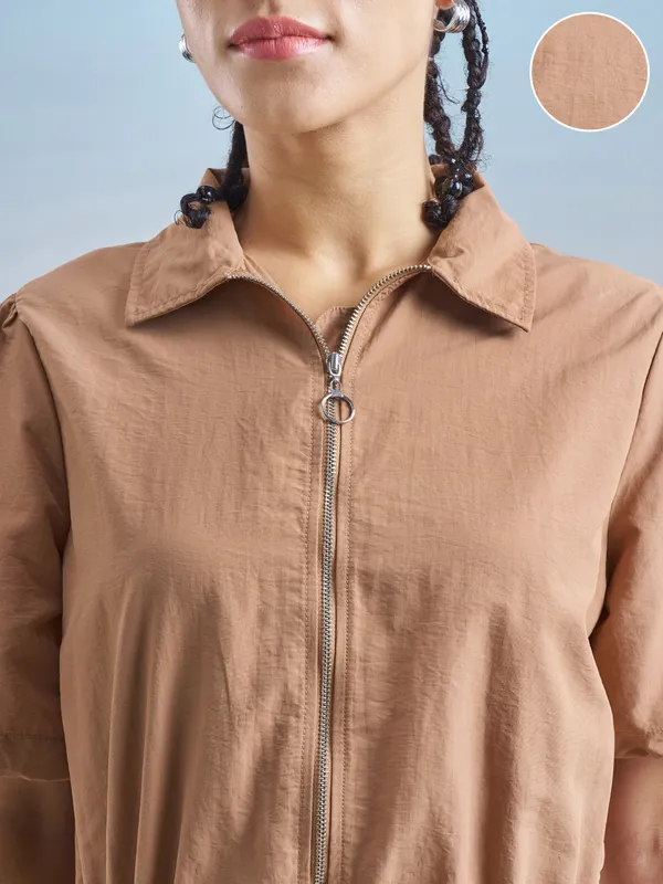 Street By Tokyo Talkies Women Brown Solid Jumpsuit