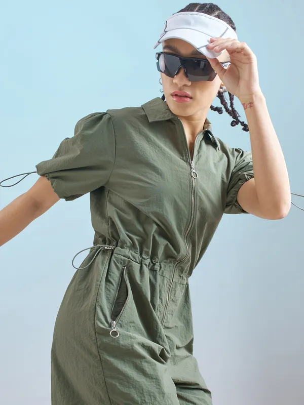 Street By Tokyo Talkies Women Green Solid Jumpsuit