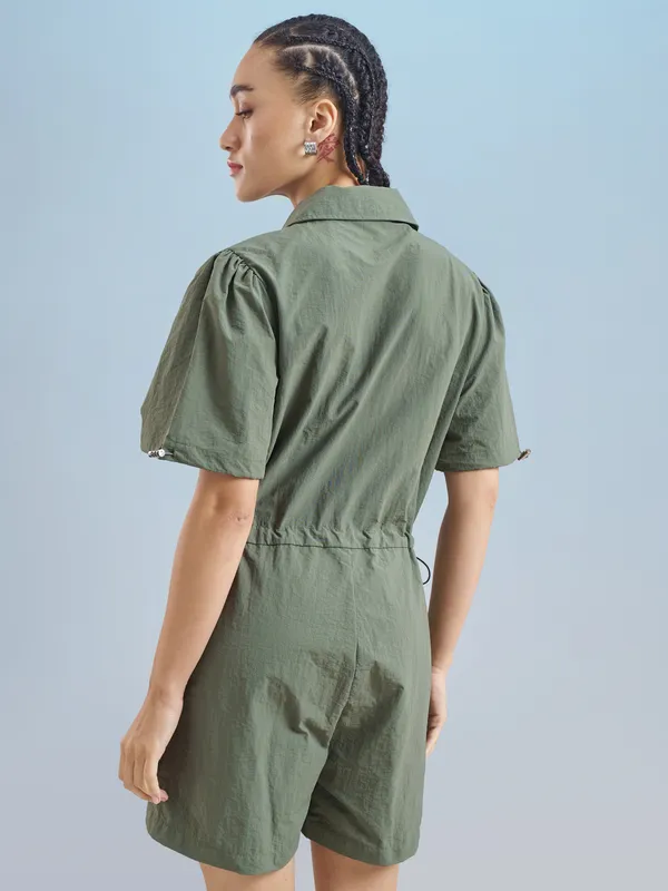 Street By Tokyo Talkies Women Green Solid Jumpsuit