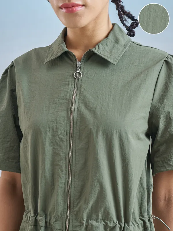 Street By Tokyo Talkies Women Green Solid Jumpsuit