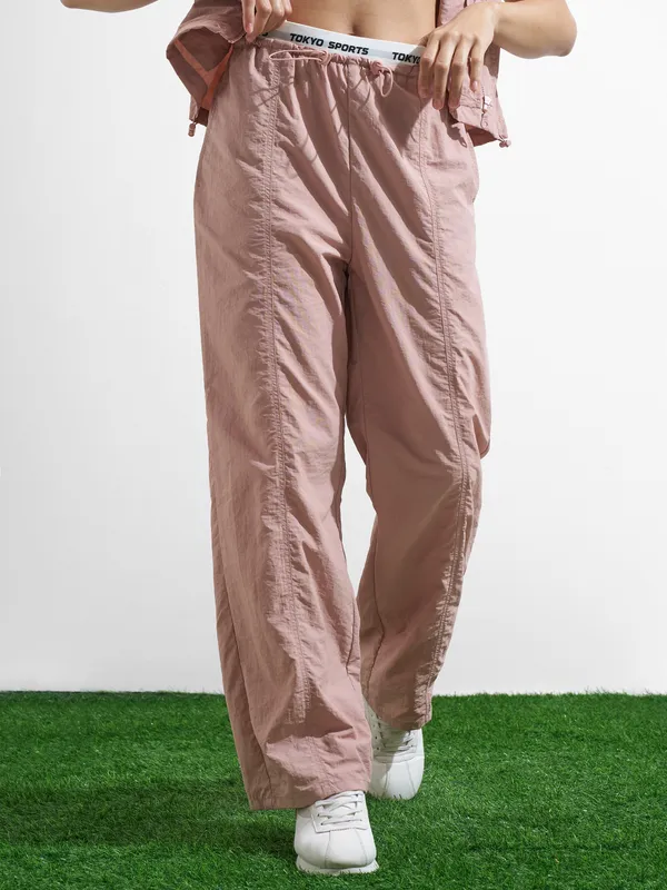 Street By Tokyo Talkies Women Pink Solid Relaxed Fit Cargos