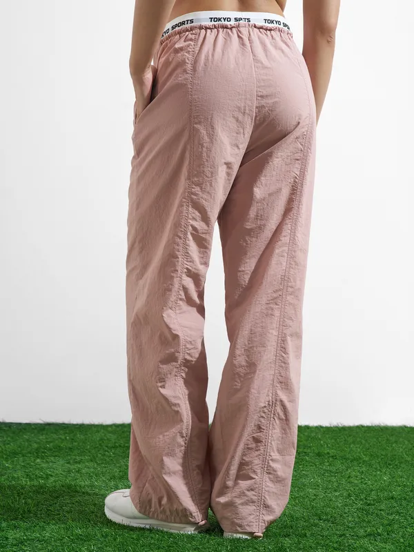 Street By Tokyo Talkies Women Pink Solid Relaxed Fit Cargos