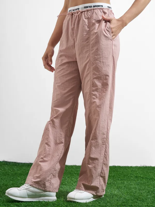 Street By Tokyo Talkies Women Pink Solid Relaxed Fit Cargos