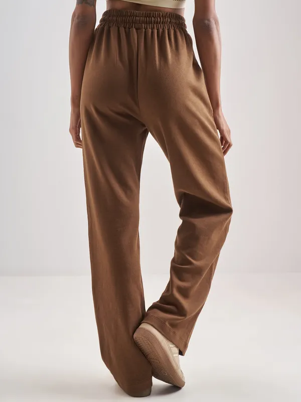 Street By Tokyo Talkies Women Brown Solid Regular Fit Trouser
