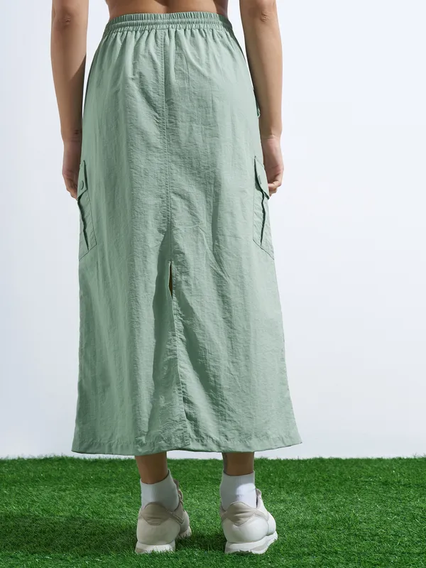 Street By Tokyo Talkies Women Green Midi Skirt