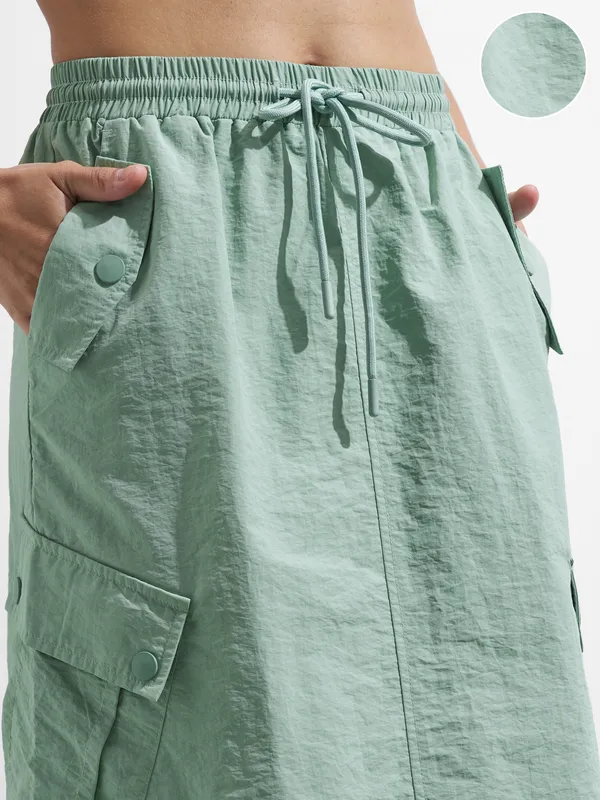 Street By Tokyo Talkies Women Green Midi Skirt