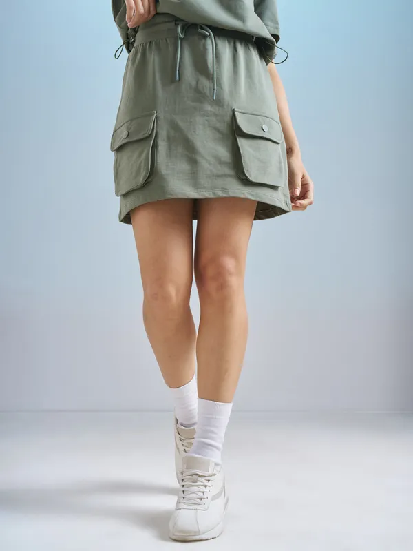 Street By Tokyo Talkies Women Olive Mini Skirt