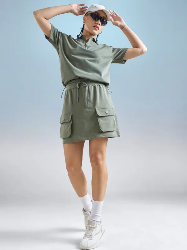 Street By Tokyo Talkies Women Olive Mini Skirt