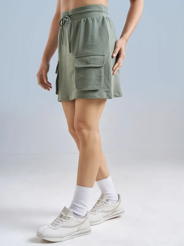 Street By Tokyo Talkies Women Olive Mini Skirt