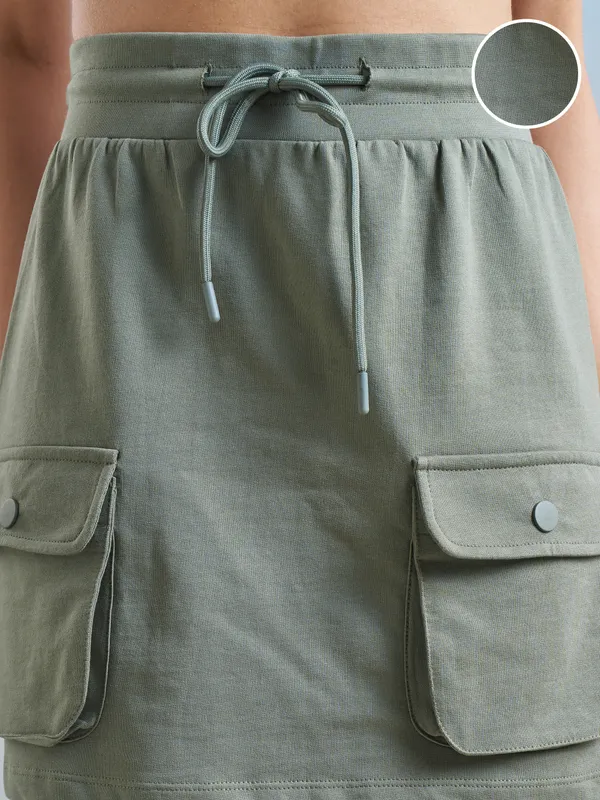 Street By Tokyo Talkies Women Olive Mini Skirt