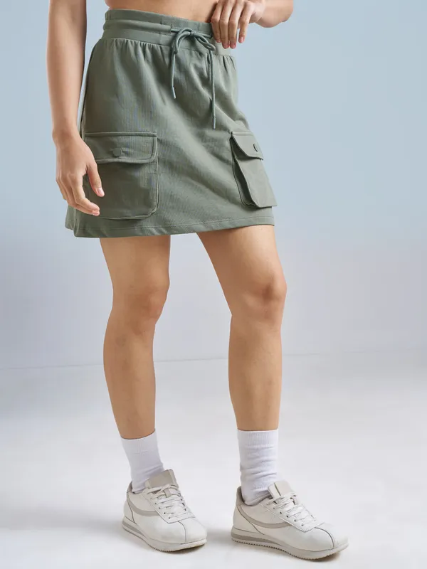 Street By Tokyo Talkies Women Olive Mini Skirt