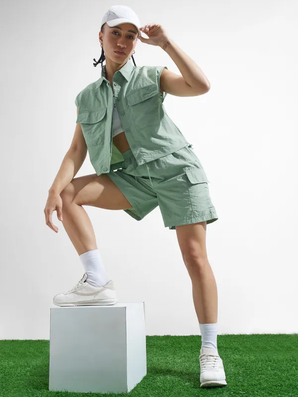 Solid Shirt Style Top