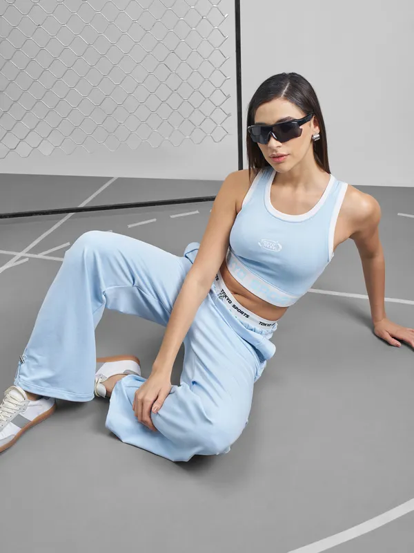 Street By Tokyo Talkies Women Blue Printed Tank Top