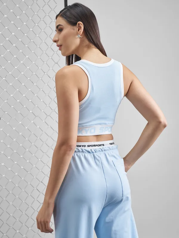 Street By Tokyo Talkies Women Blue Printed Tank Top