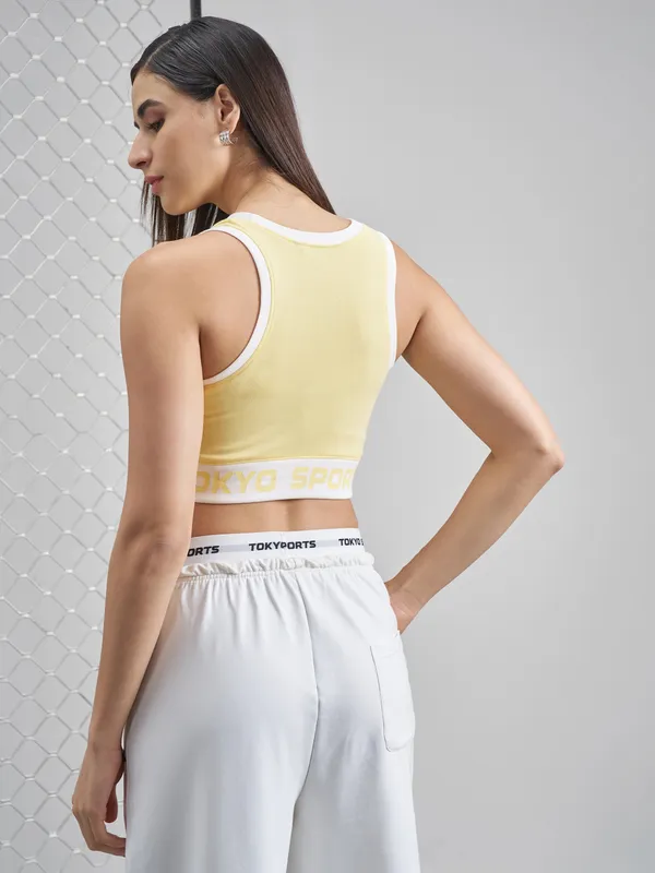 Street By Tokyo Talkies Women Yellow Printed Tank Top