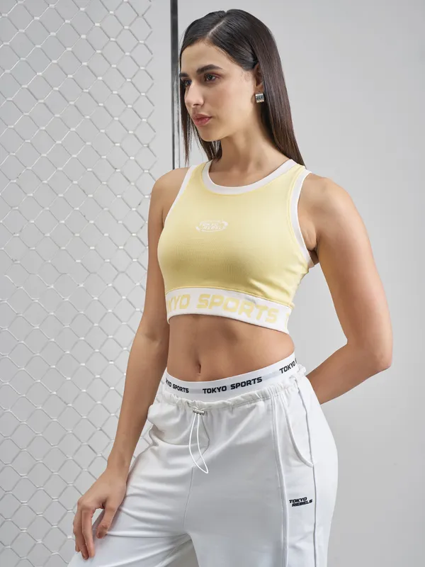 Street By Tokyo Talkies Women Yellow Printed Tank Top