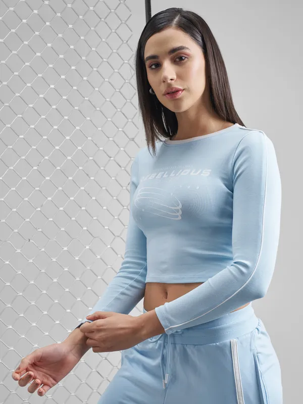 Street By Tokyo Talkies Women Blue Printed Tank Top