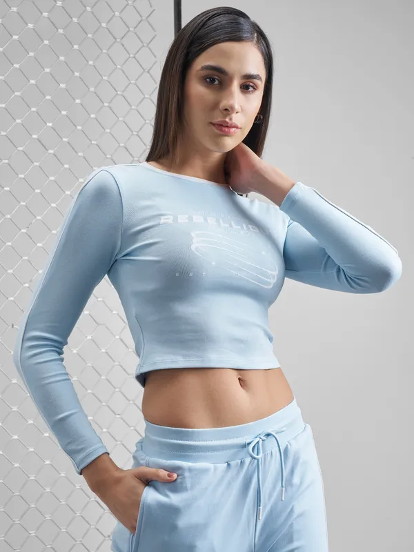 Street By Tokyo Talkies Women Blue Printed Tank Top