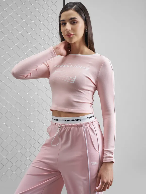 Street By Tokyo Talkies Women Pink Printed Regular Top