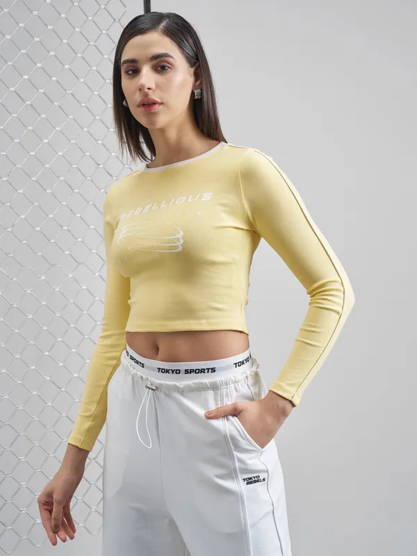 Street By Tokyo Talkies Women Yellow Printed Tank Top