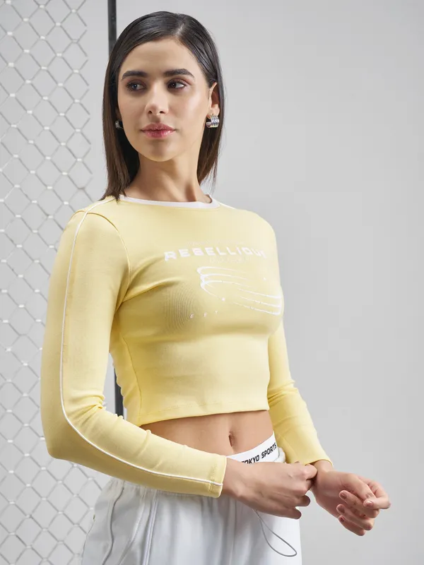 Street By Tokyo Talkies Women Yellow Printed Tank Top