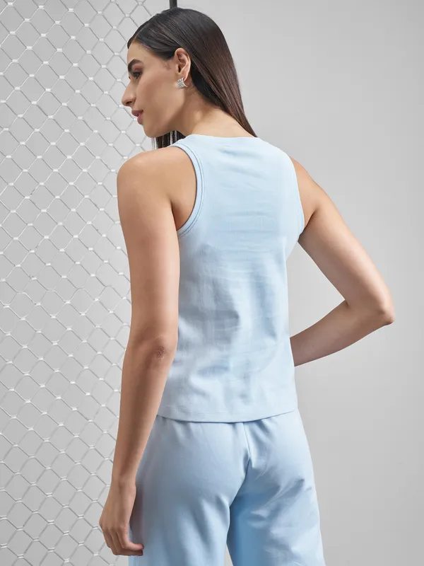 Street By Tokyo Talkies Women Blue Printed Regular Top