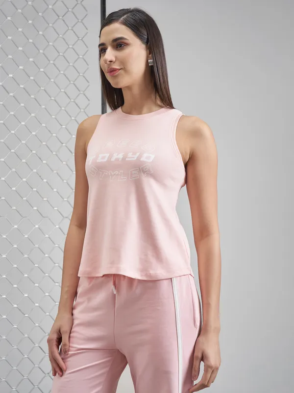Street By Tokyo Talkies Women Pink Printed Tank Top