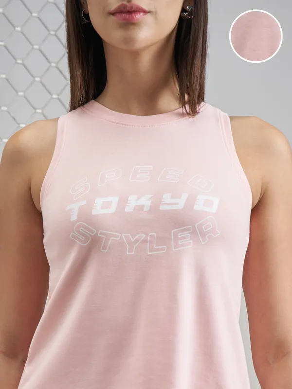 Street By Tokyo Talkies Women Pink Printed Tank Top