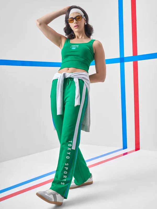 Street By Tokyo Talkies Women Green Printed Shirt Style Top