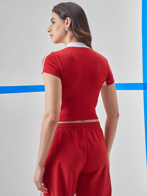 Street By Tokyo Talkies Women Red Printed Shirt Style Top