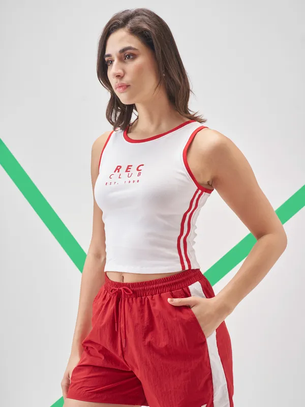 Street By Tokyo Talkies Women White Printed Tank Top