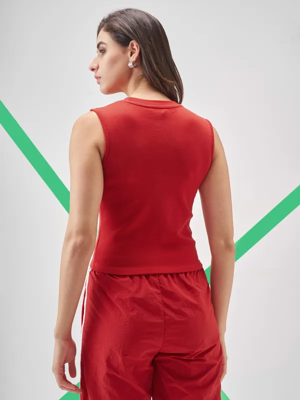 Street By Tokyo Talkies Women Red Printed Tank Top