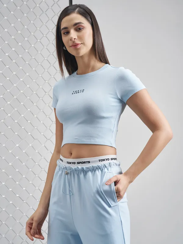 Street By Tokyo Talkies Women Blue Solid Regular Top