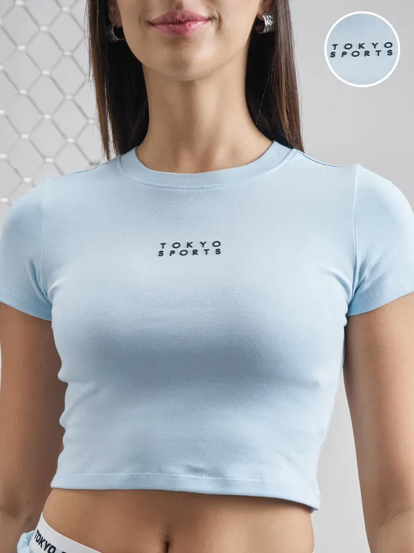 Street By Tokyo Talkies Women Blue Solid Regular Top