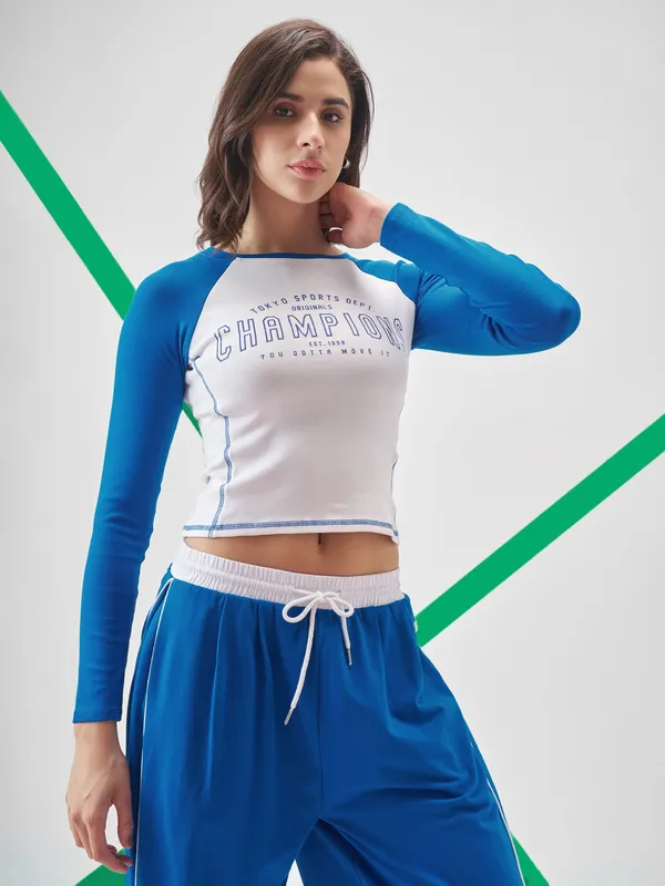 Street By Tokyo Talkies Women Blue Printed Tank Top