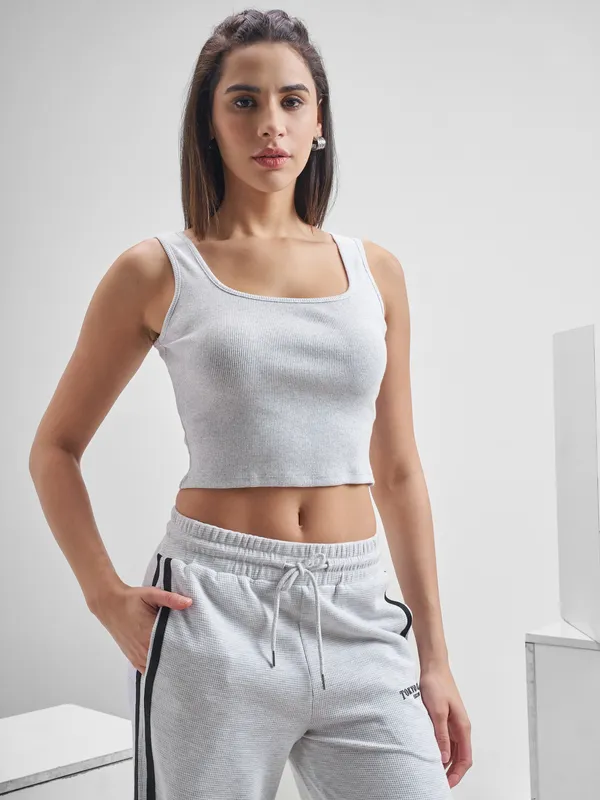 Street By Tokyo Talkies Women Grey Solid Regular Top