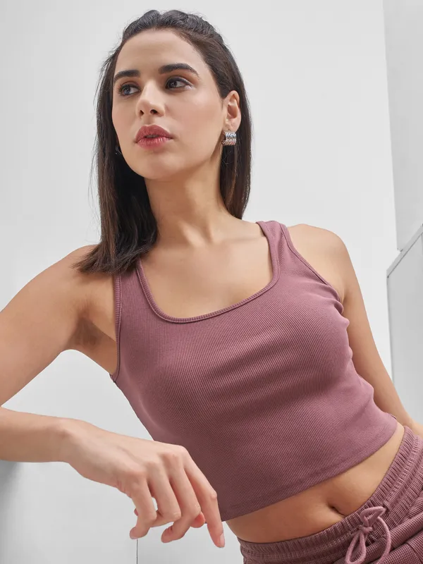 Street By Tokyo Talkies Women Mauve Solid Regular Top