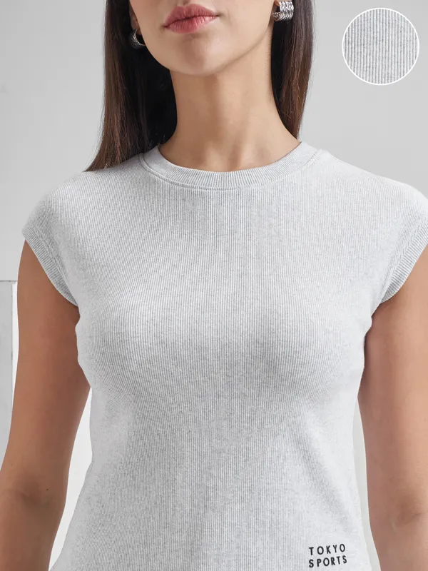 Street By Tokyo Talkies Women Grey Solid Regular Top