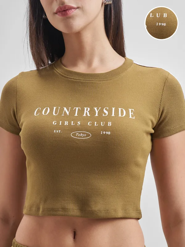 Street By Tokyo Talkies Women Brown Printed Regular Top