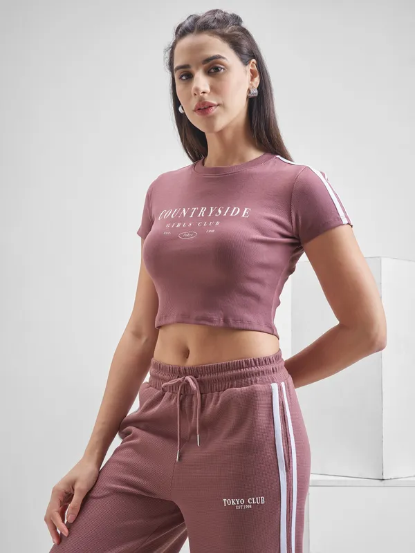 Street By Tokyo Talkies Women Mauve Printed Regular Top