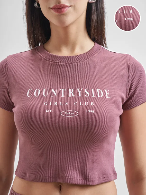 Street By Tokyo Talkies Women Mauve Printed Regular Top